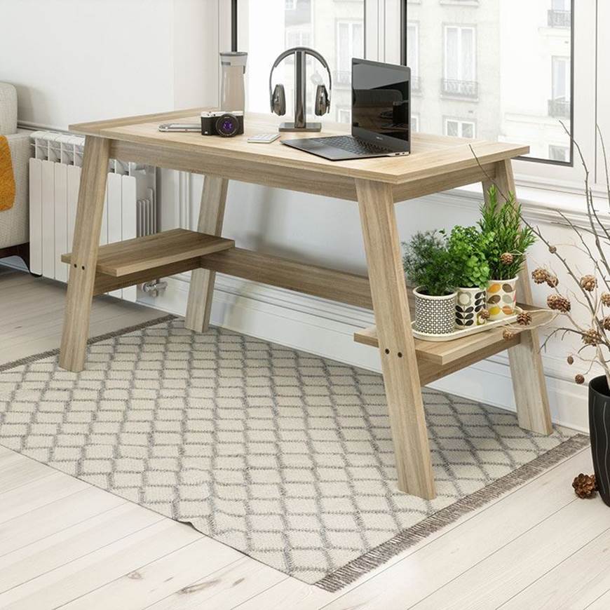 trestle desk with storage